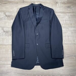 Giorgio Fiorelli Blazer Mens 40 Long Black Super Fine Suit Jacket Formal Classic